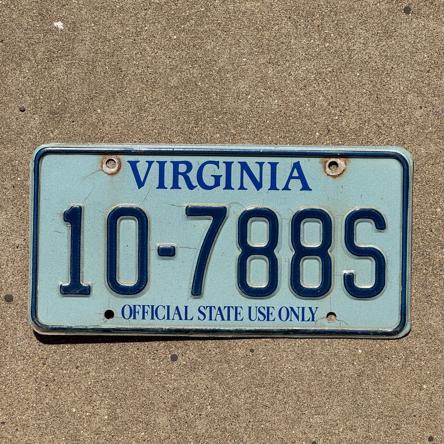 Photo of a 1990 Virginia Official License Plate Auto Tag Garage Decor Vintage 10 788 S