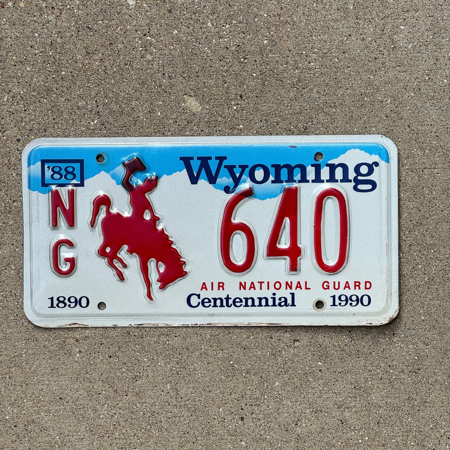 Photo of a 1990 Wyoming National Guard License Plate Auto Tag Garage Decor Vintage Air National Guard NG 640