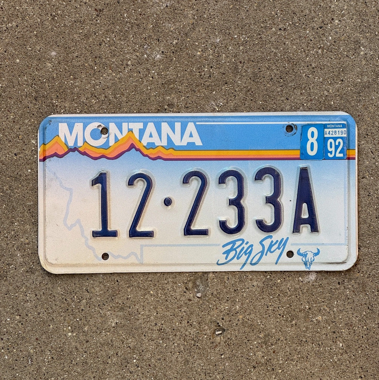 Photo of a 1991 1992 Montana License Plate Auto Tag Garage Decor 12 233 A