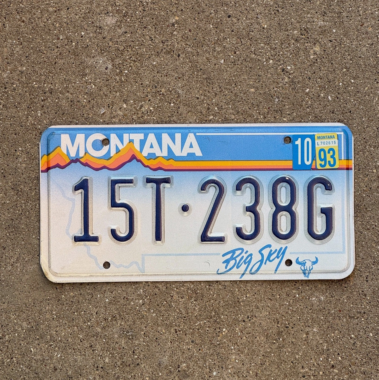 Photo of a 1991 1993 Montana License Plate Auto Tag Garage Decor 15T 238 G