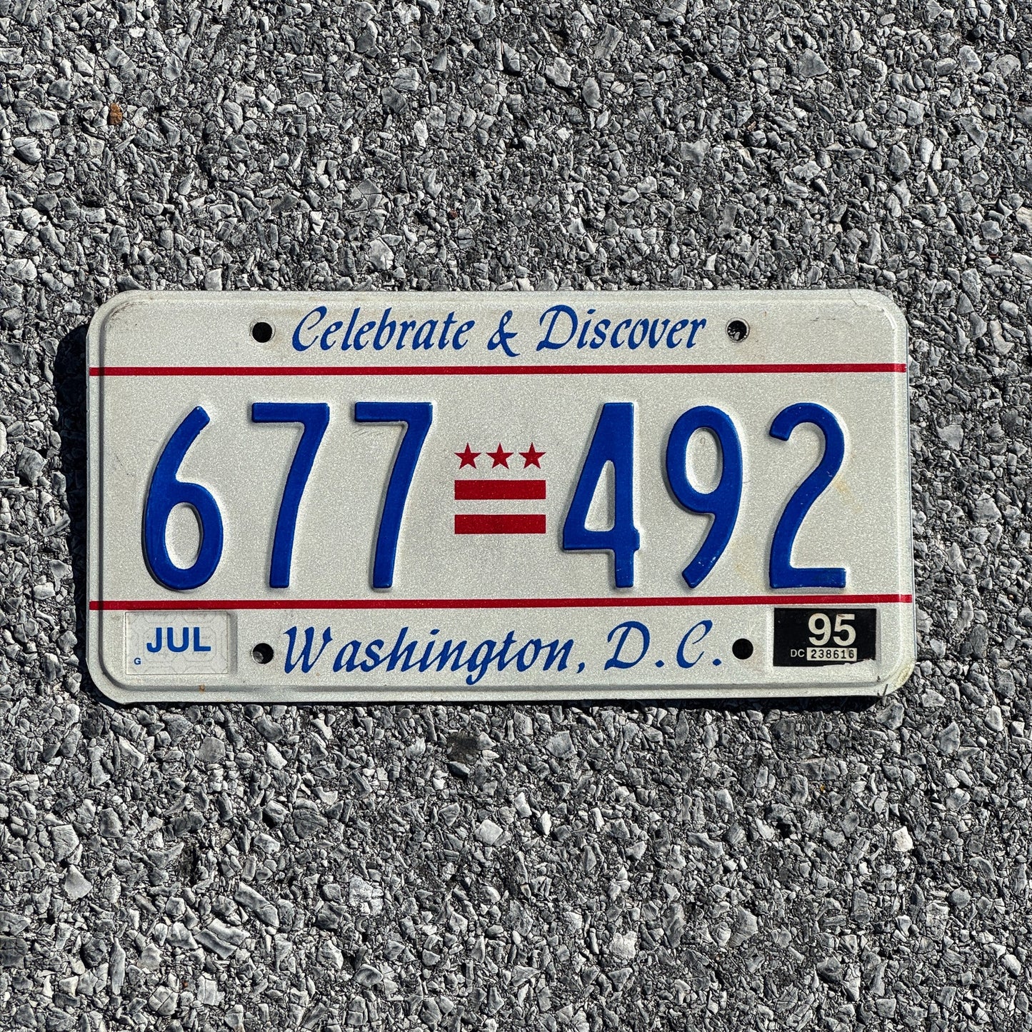 Photo of a 1991 1995 Washington D.C. License Plate Auto Tag Garage Decor Vintage Celebrate and Discover 677 492