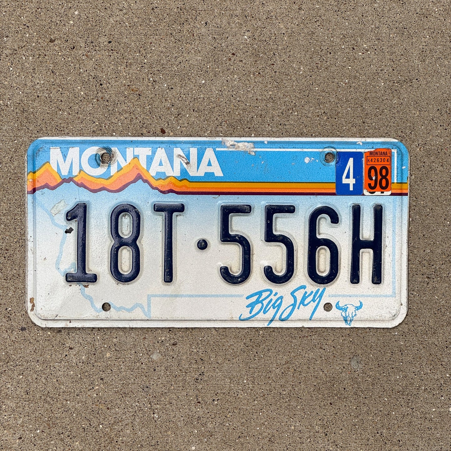 Photo of a 1991 1998 Montana License Plate Auto Tag Garage Decor Vintage 18T 556H