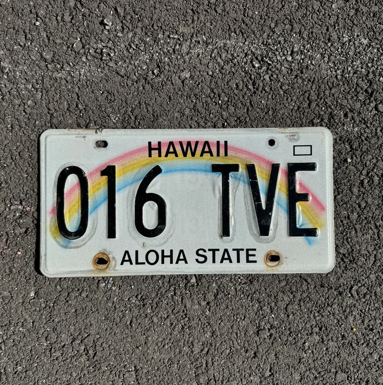 Photo of a 1991 Hawaii License Plate Auto Tag Garage Decor Vintage Rainbow 016 TVE