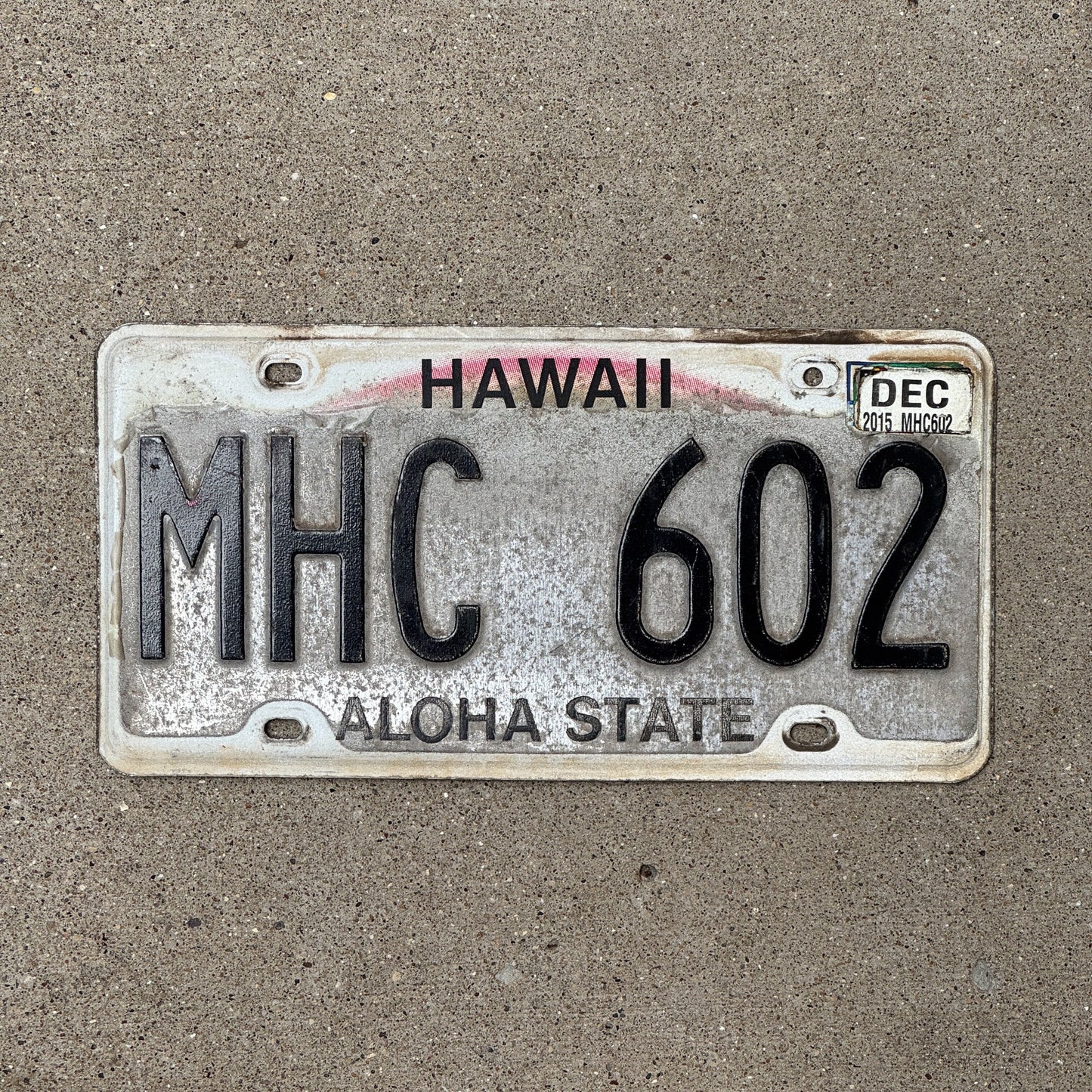 Photo of a 1991 Hawaii License Plate Auto Tag Garage Decor Vintage Rainbow MHC 602