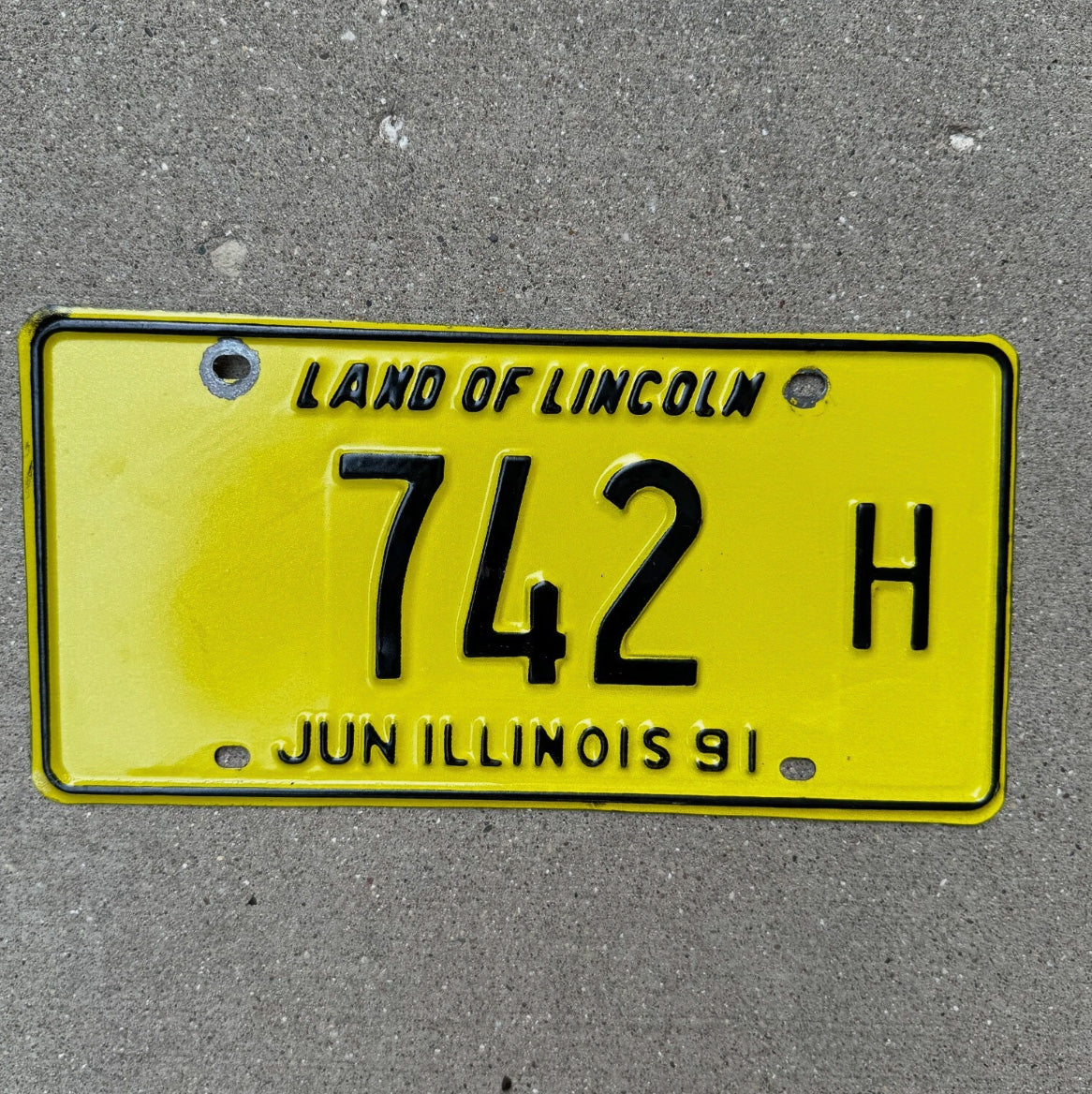 Photo of a 1991 Illinois TRUCK License Plate Auto Tag Garage Decor Vintage License Plate Auto Tag Garage Decor 3 Digit Low Number 742 H