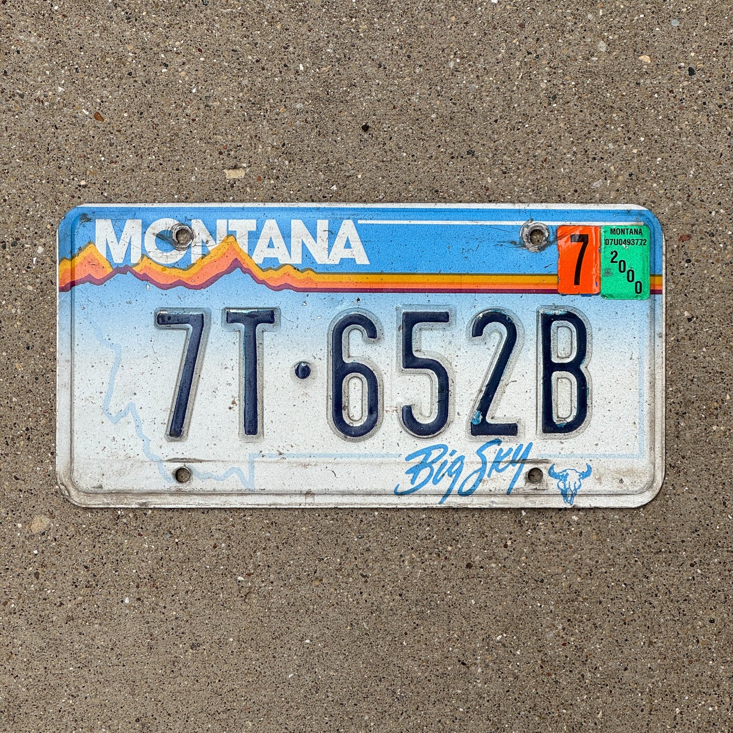 Photo of a 1991 Montana License Plate Auto Tag Garage Decor Vintage 7T 652B