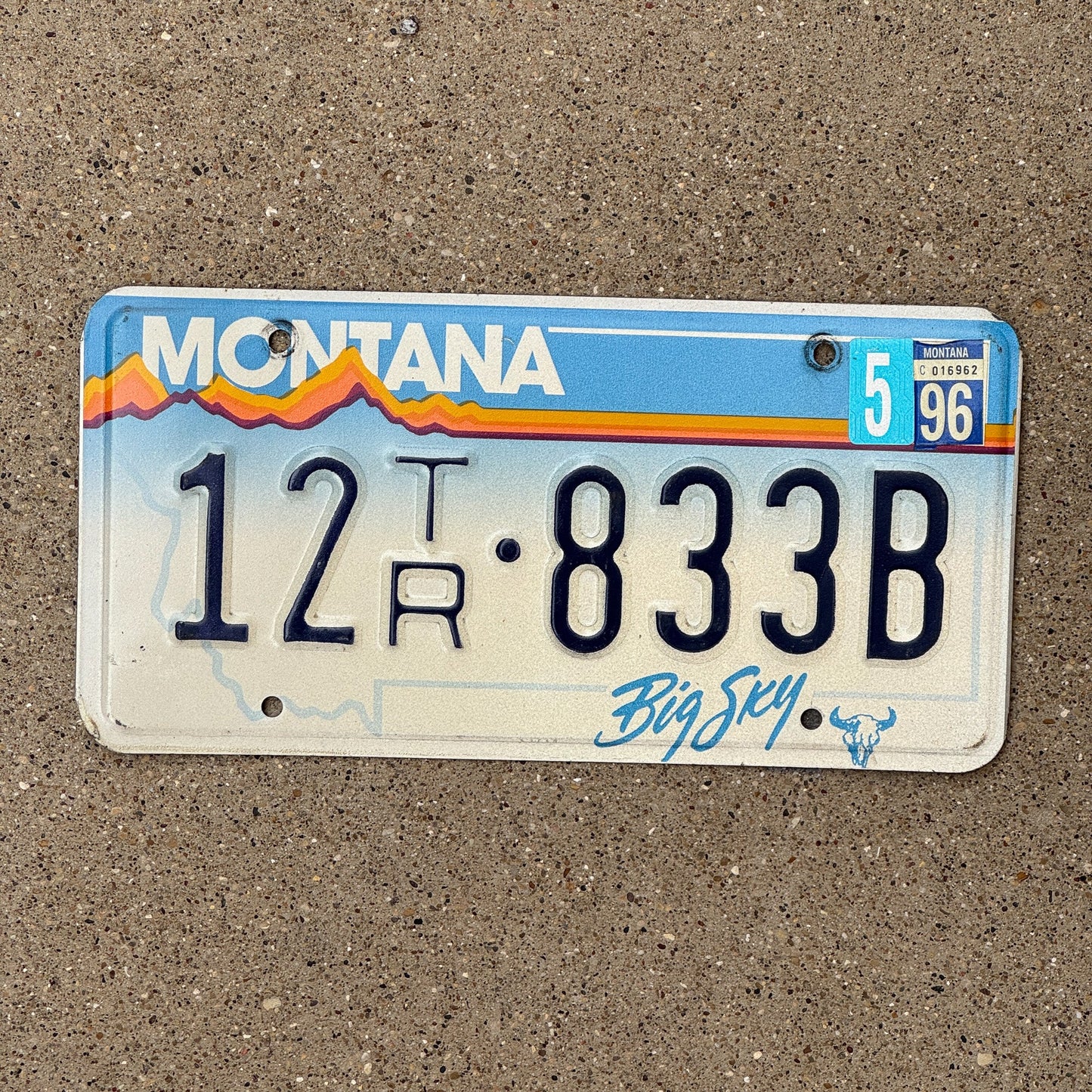 Photo of a 1991 Montana Trailer License Plate Auto Tag Garage Decor Vintage 12 833 B