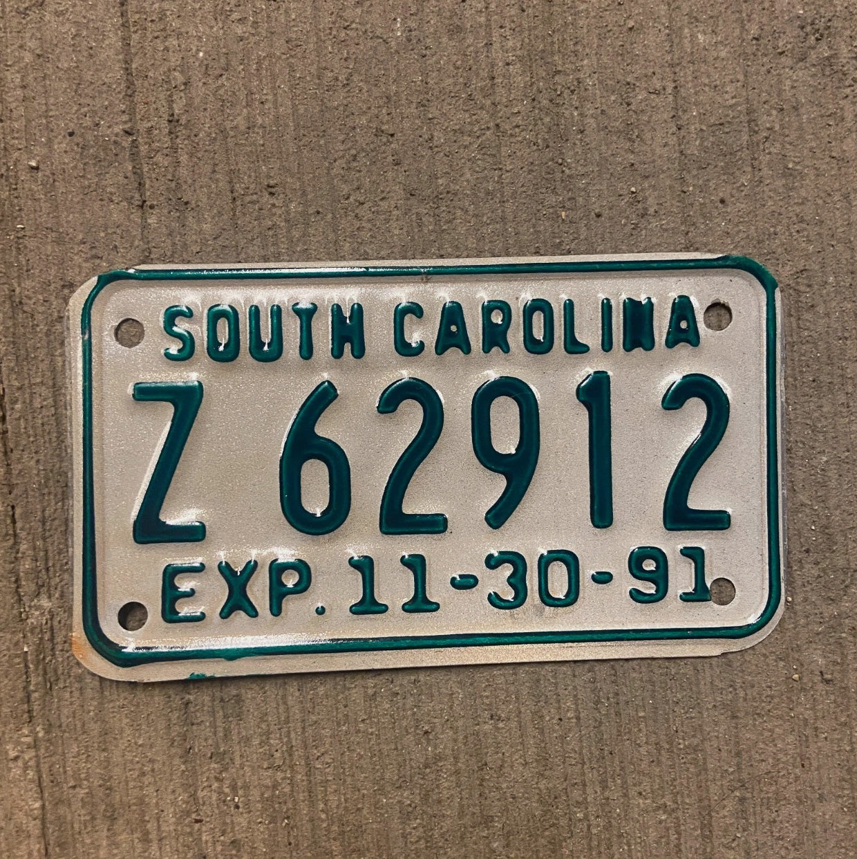 Photo of a 1991 South Carolina MOTORCYCLE License Plate Auto Tag Garage Decor Vintage License Plate Vintage Auto Garage Decor Z 62912