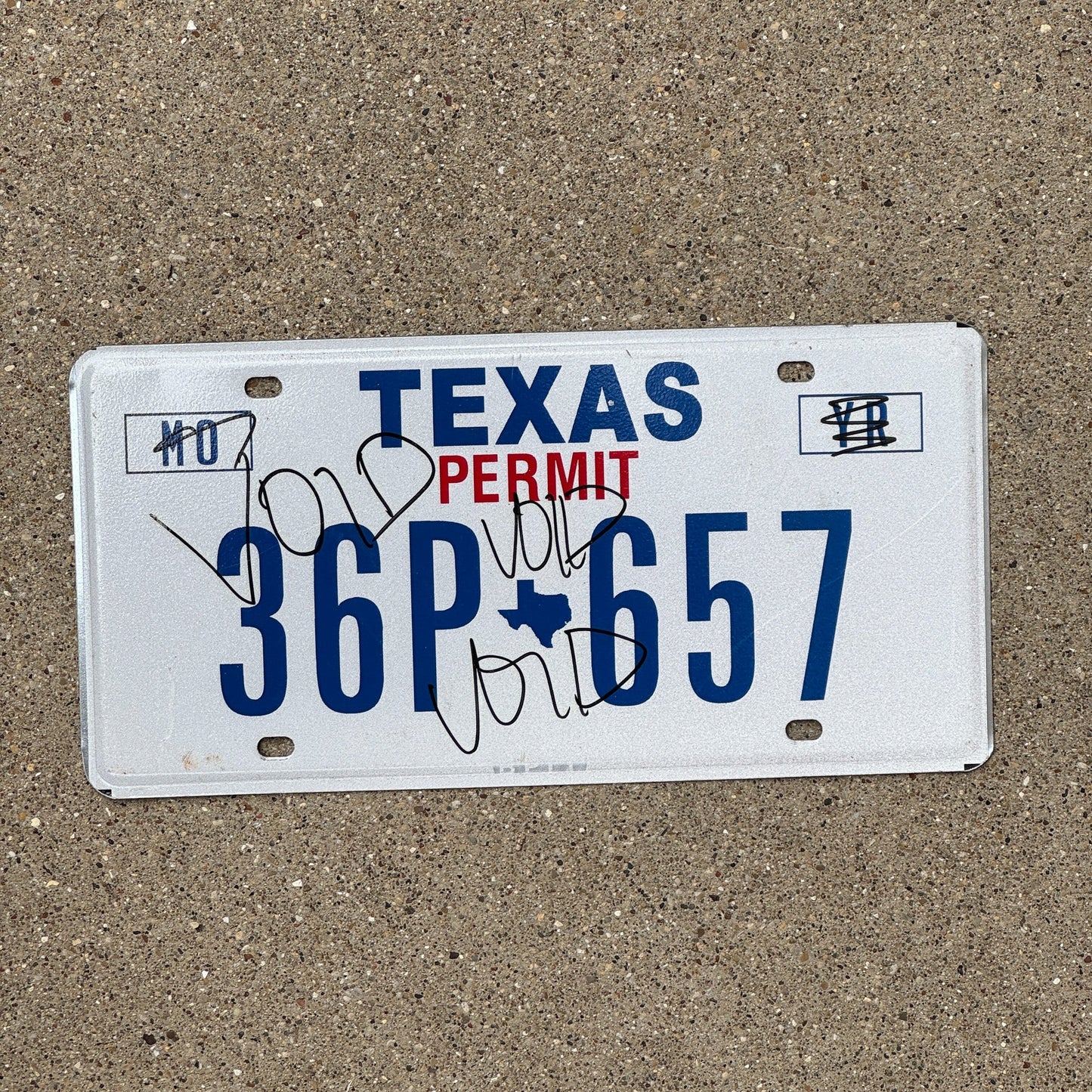 Photo of a 1991 Texas Permit (Oil Drillers) License Plate Auto Tag Garage Decor Vintage 36P 657