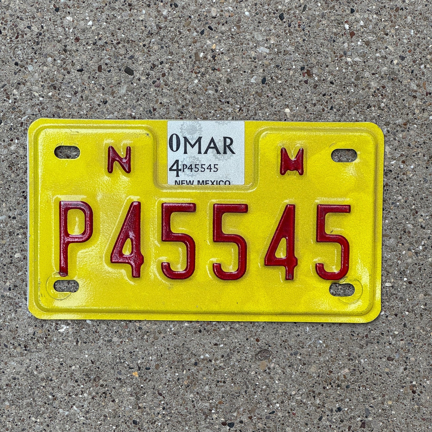 Photo of a 1992 2004 New Mexico Motorcycle License Plate Auto Tag Garage Decor Vintage P 45545