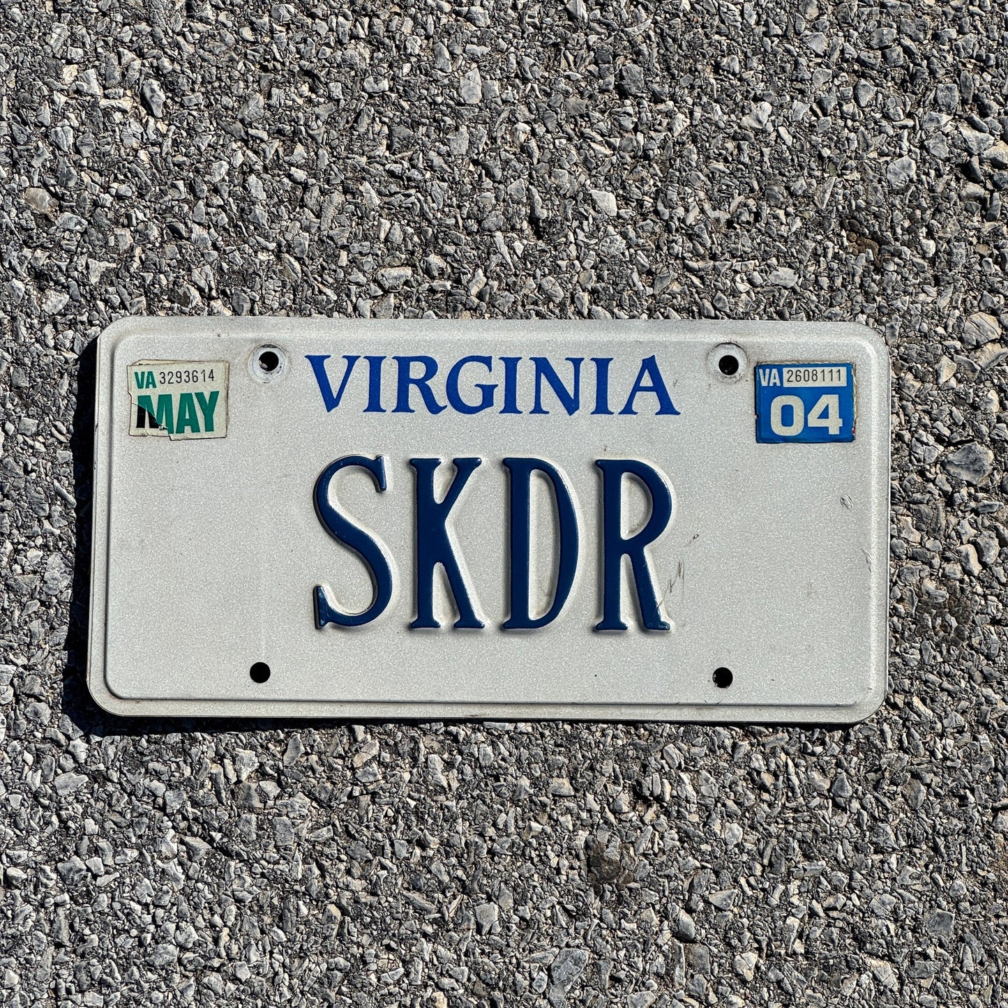 Photo of a 1992 2004 Virginia Vanity License Plate Auto Tag Garage Decor Vintage Skidder SKDR