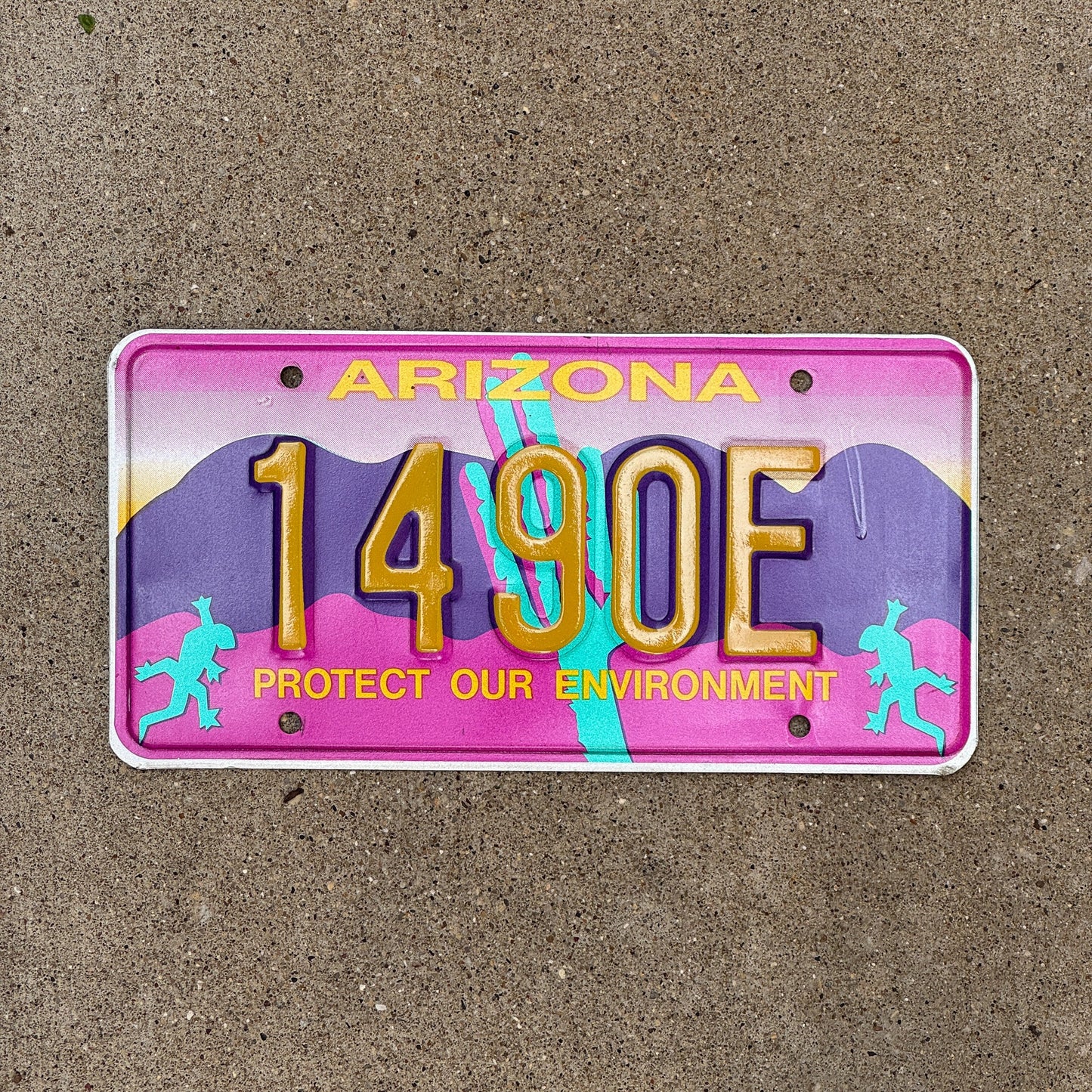 Photo of a 1992 Arizona Graphic / Specialty License Plate Auto Tag Garage Decor Vintage Protect Our Environment 1490 E