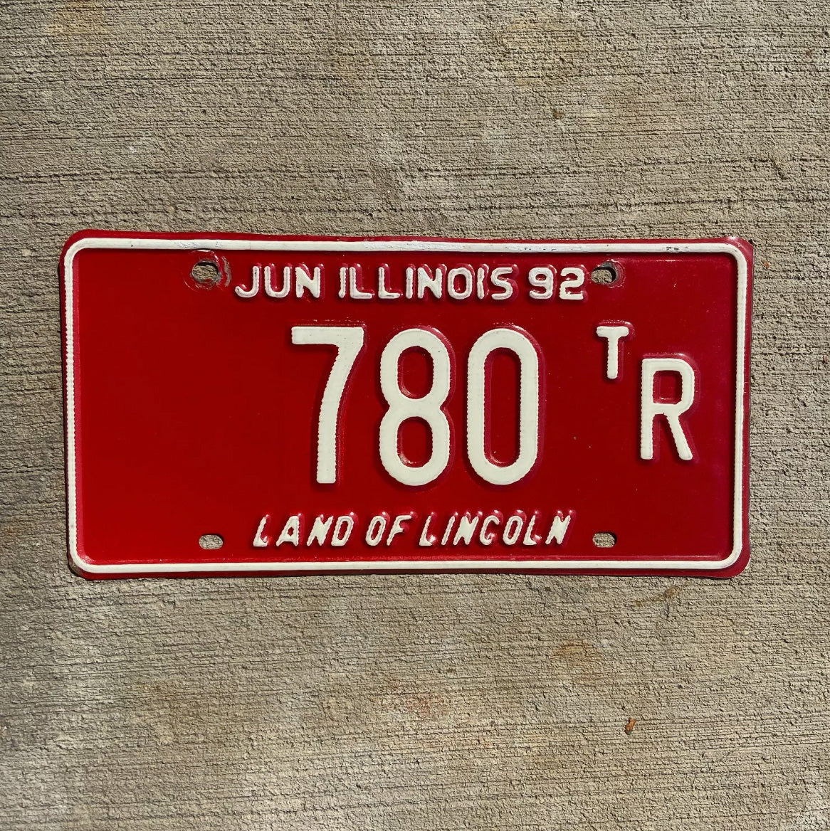 Photo of a 1992 Illinois TRUCK TRACTOR License Plate Auto Tag Garage Decor Vintage License Plate Garage Auto Three Digit Car 780 tR