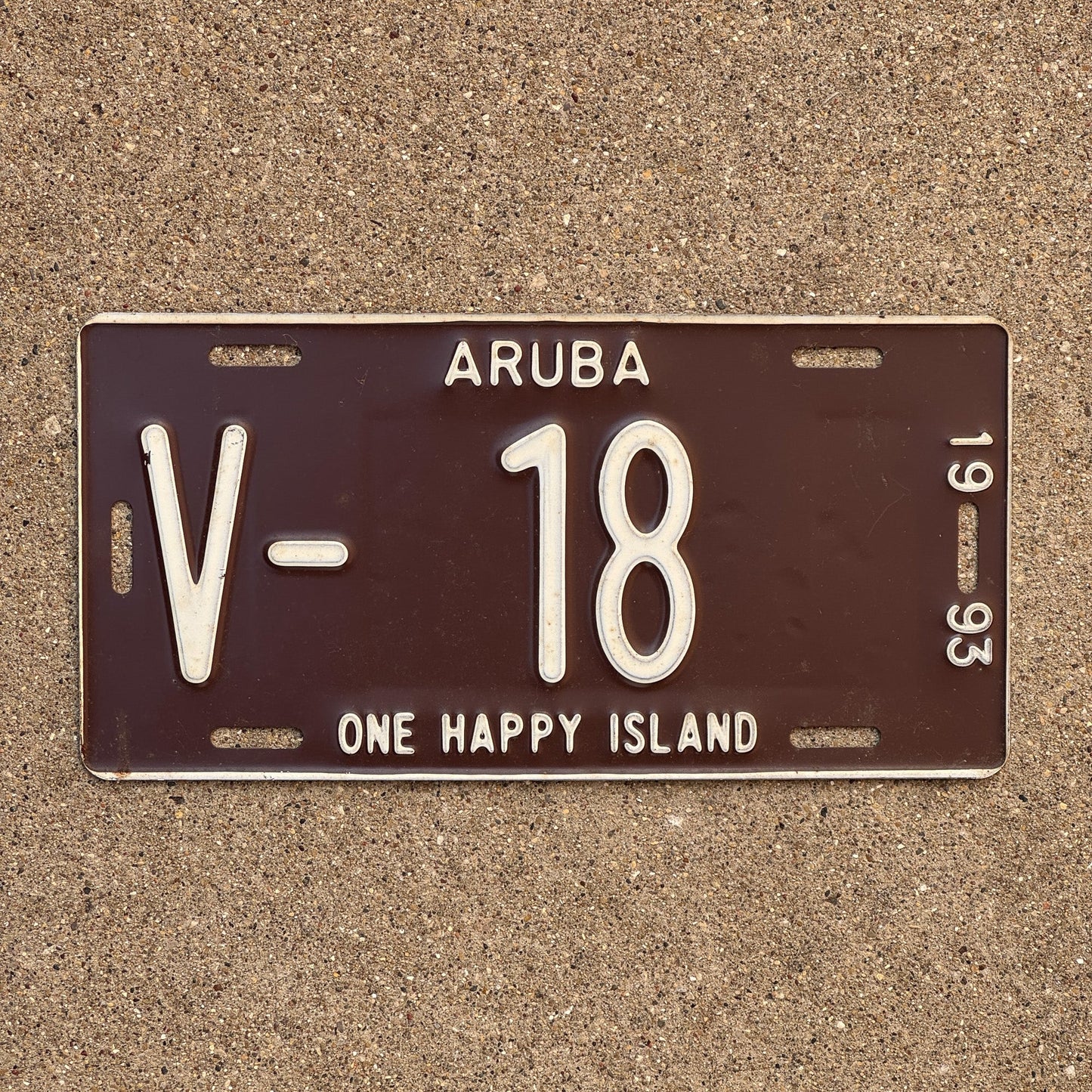 Photo of a 1993 Aruba License Plate Auto Tag Garage Decor Vintage One Happy Island V-18