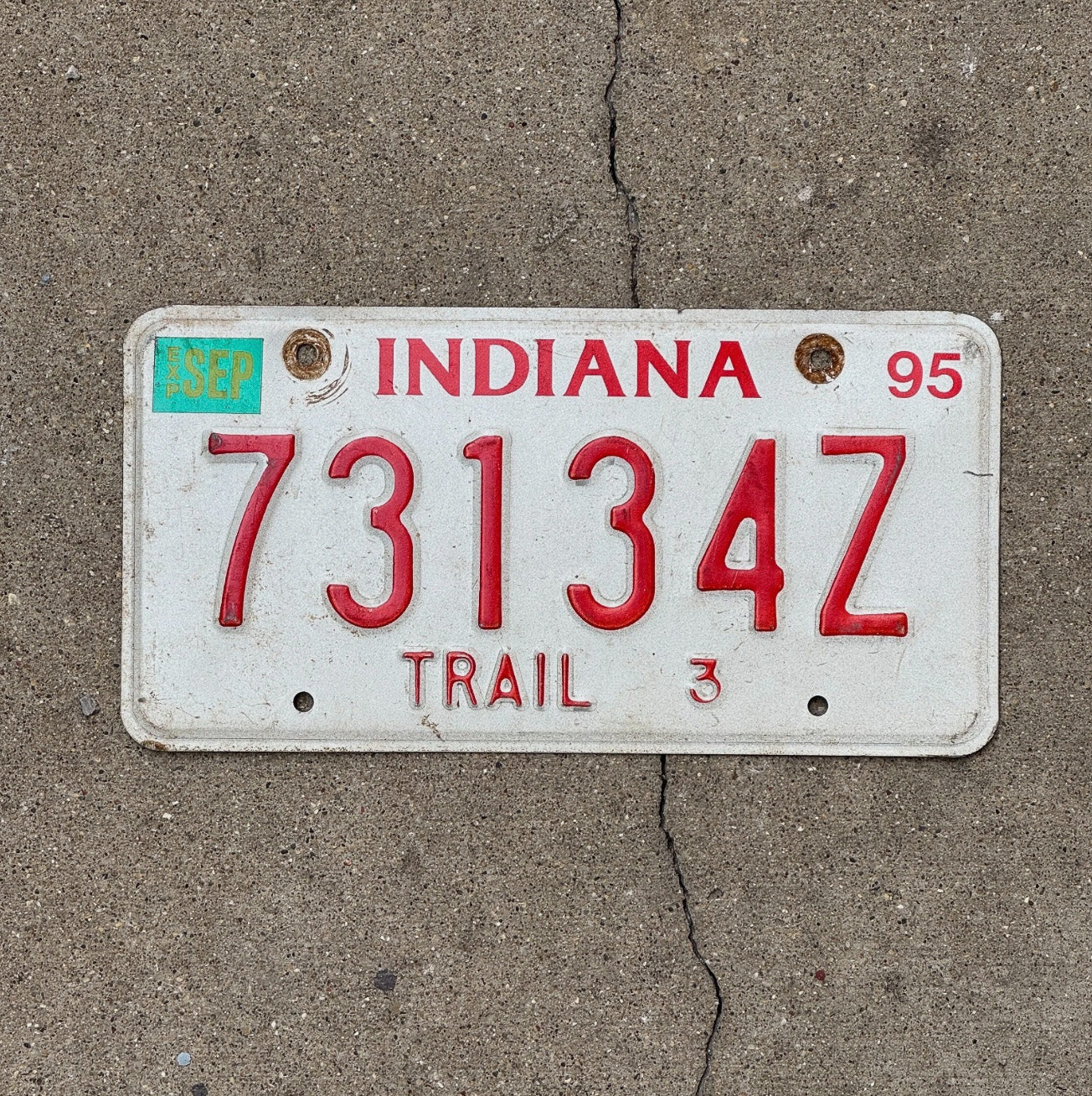 Photo of a 1993 Indiana Trailer License Plate Auto Tag Garage Decor 73134 Z