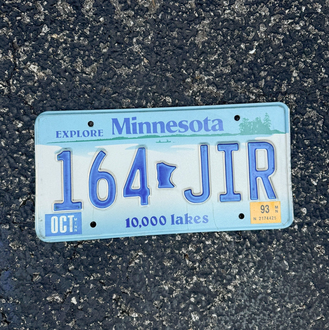 Photo of a 1993 Minnesota License Plate Auto Tag Garage Decor Vintage 164 JIR