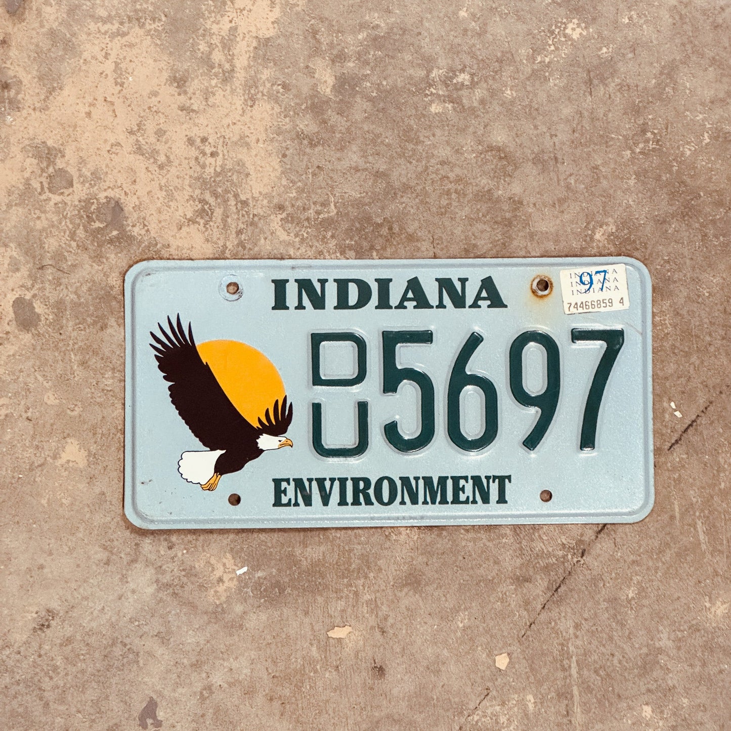 Photo of a 1994 1997 Indiana ENVIRONMENT License Plate | Great for Ducks Unlimited DU 5697