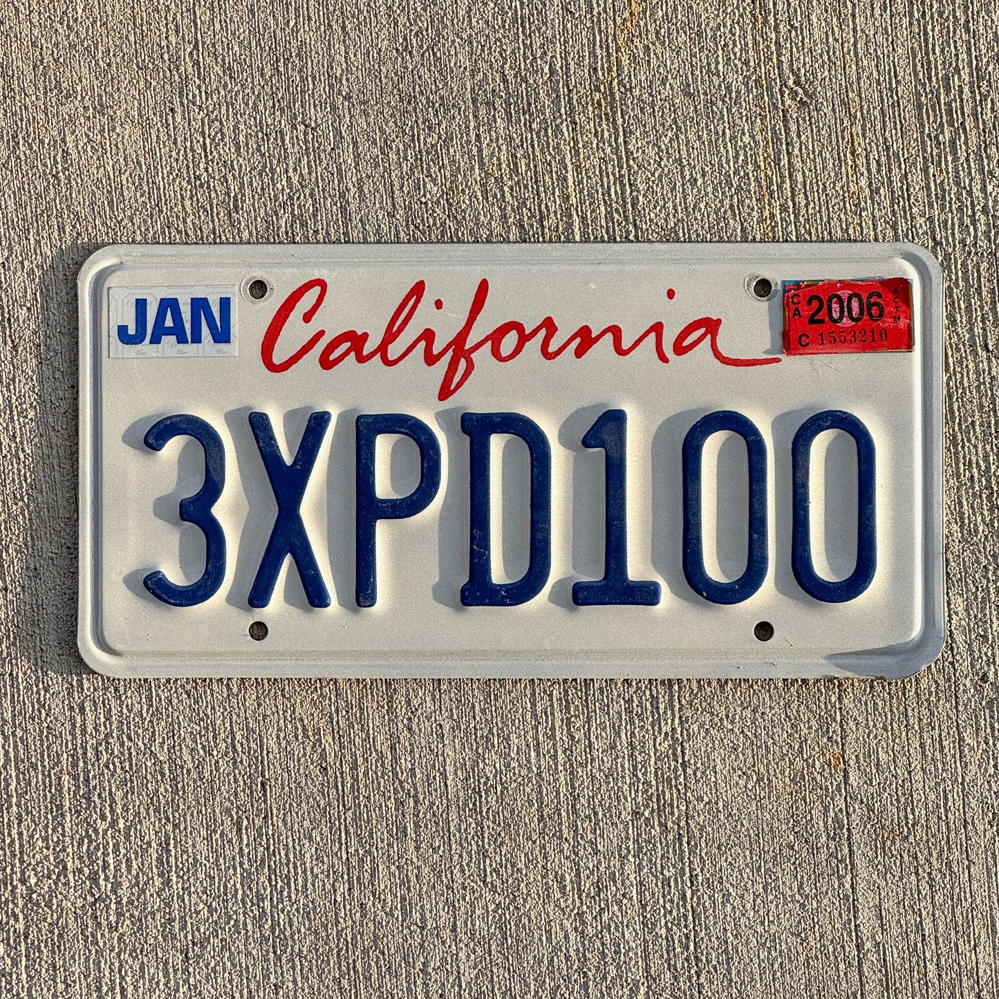 Photo of a 1994 2006 California License Plate Auto Tag 1 Garage Decor 3 XPD 100