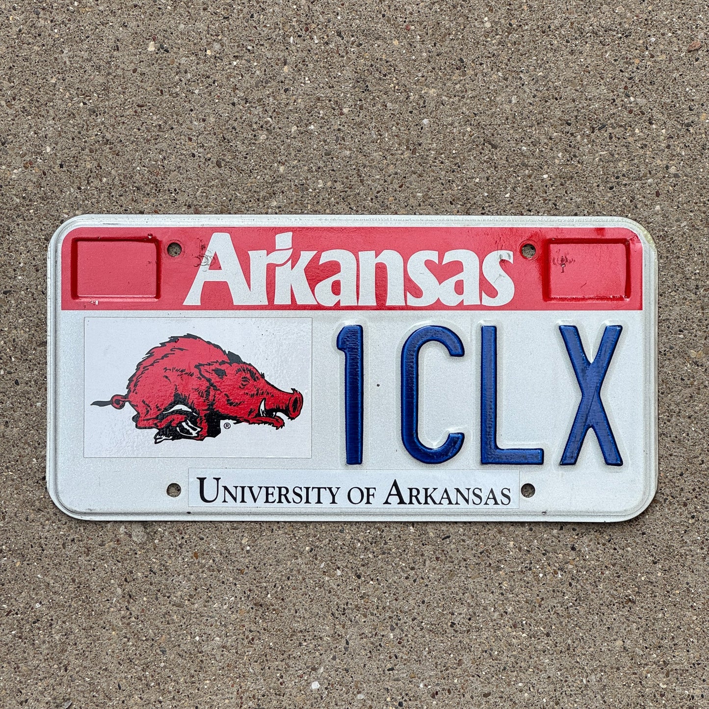 Photo of a 1994 Arkansas University License Plate Auto Tag Garage Decor Vintage Hogs Razorback 1CLX