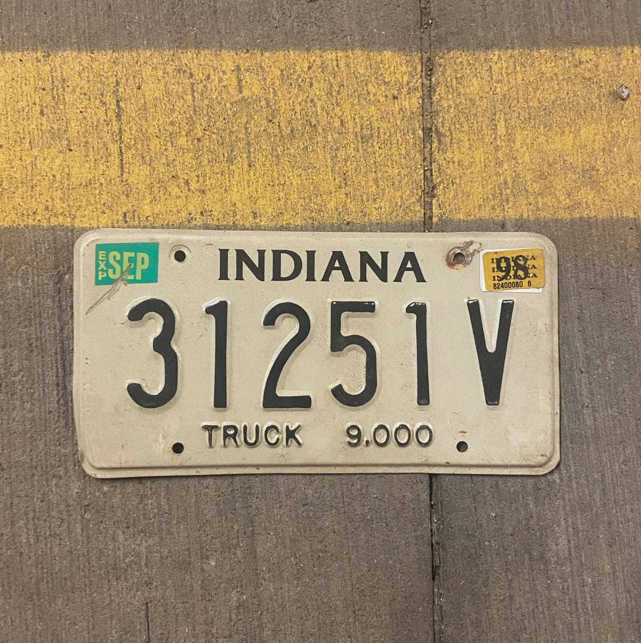 Photo of a 1994 Indiana Truck License Plate Auto Tag Garage Decor Vintage 31251 V