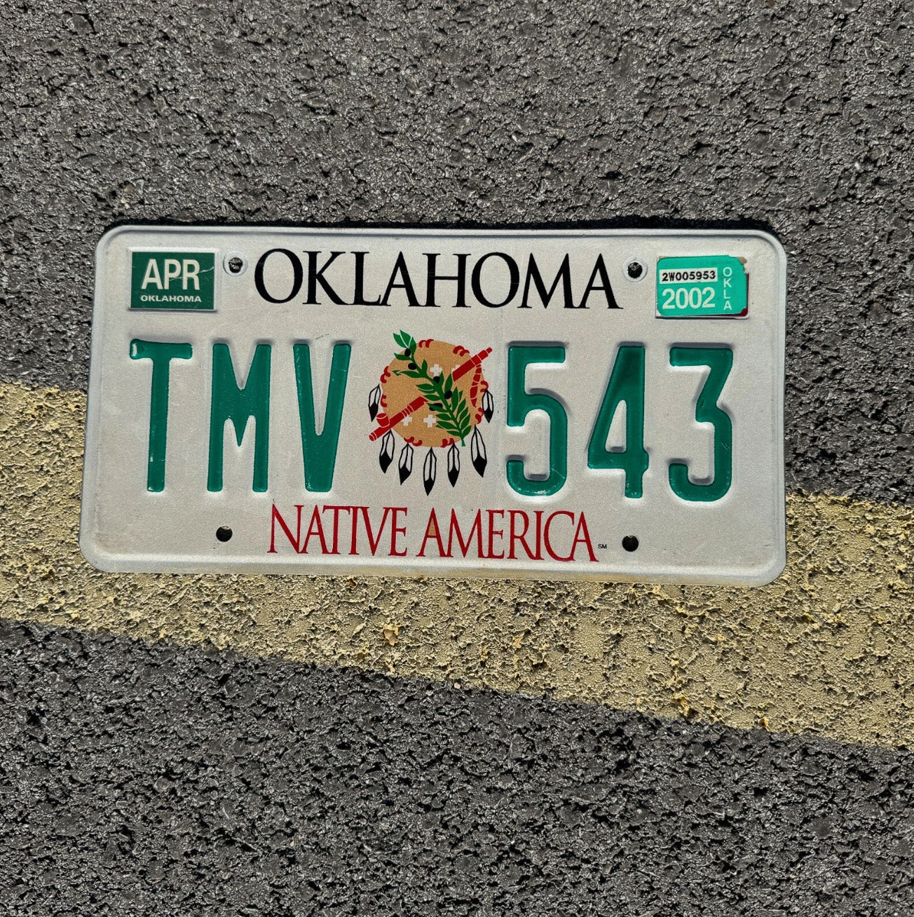 Photo of a 1994 Oklahoma License Plate Auto Tag Garage Decor Vintage Native America TMV 543