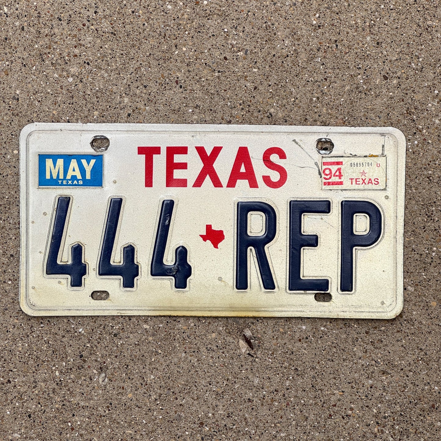 Photo of a 1994 Texas License Plate Auto Tag Garage Decor Vintage Repeat Repeating 444 REP