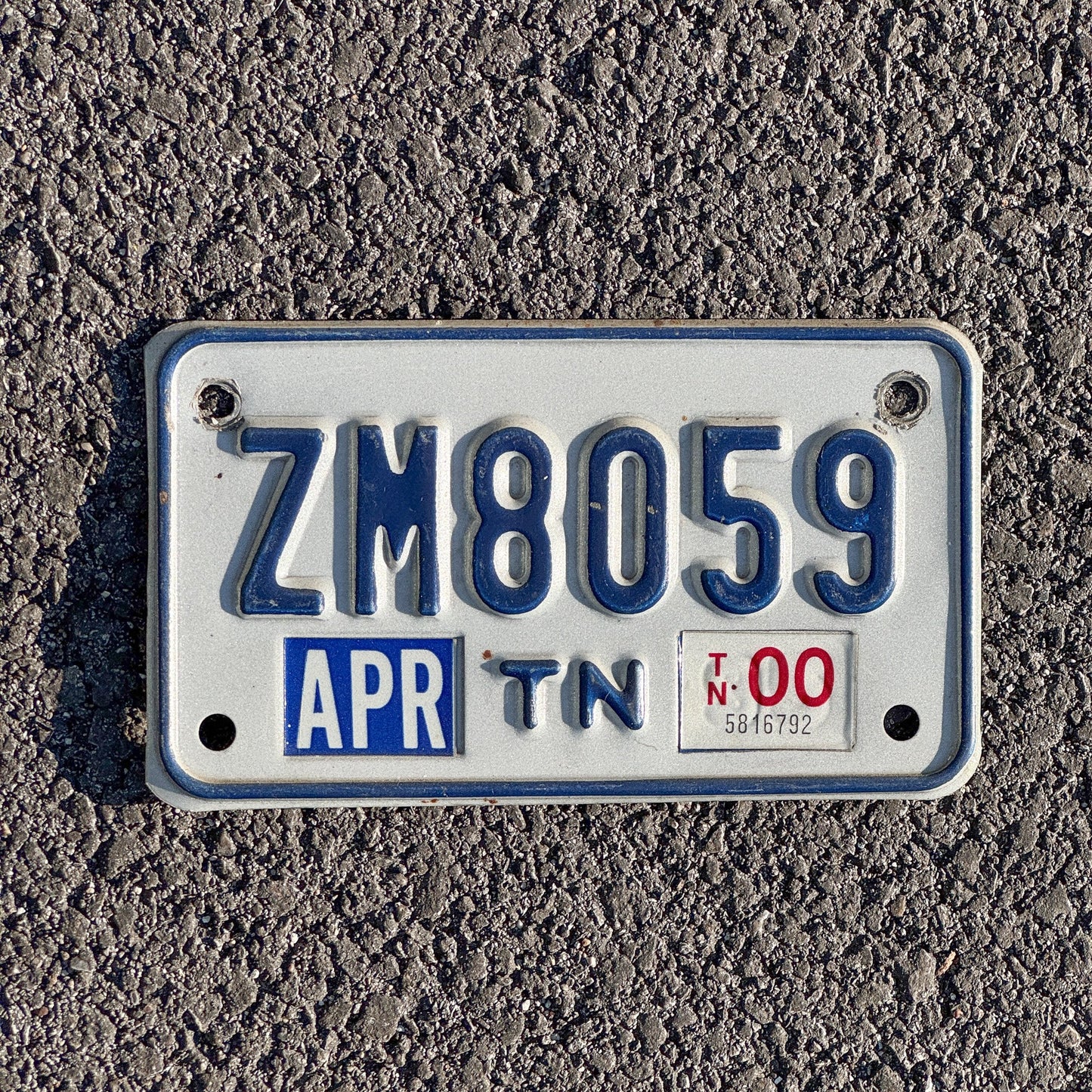 Photo of a 1995 Tennessee MOTORCYCLE License Plate Auto Tag Garage Decor Vintage ZM 8059