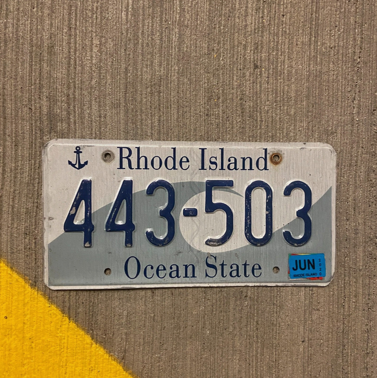 Photo of a 1996 2020 Rhode Island License Plate Auto Tag Garage Decor Vintage Wave 443 503