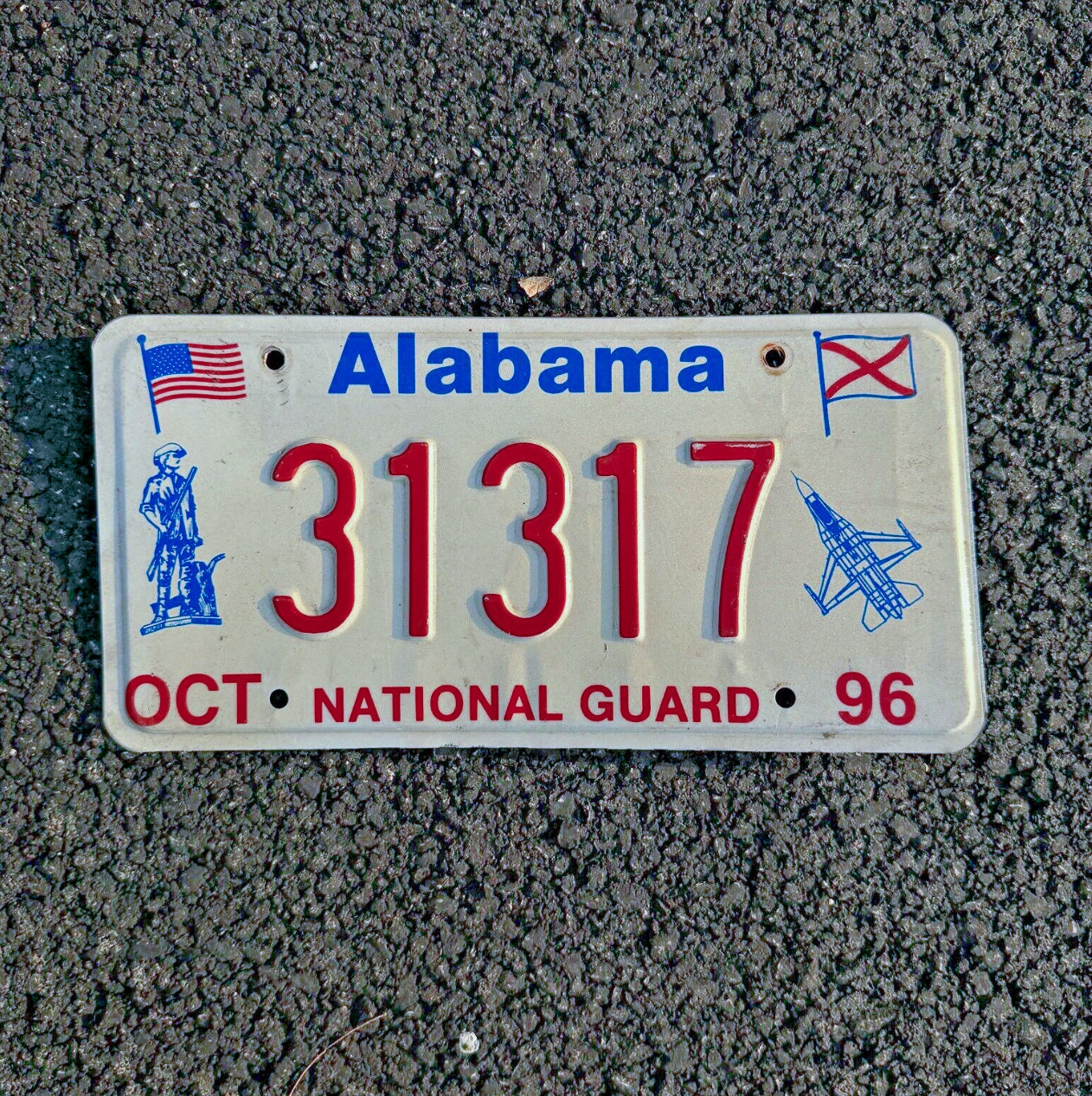 Photo of a 1996 Alabama National Guard License Plate Auto Tag Garage Decor Vintage Vet Military 31317