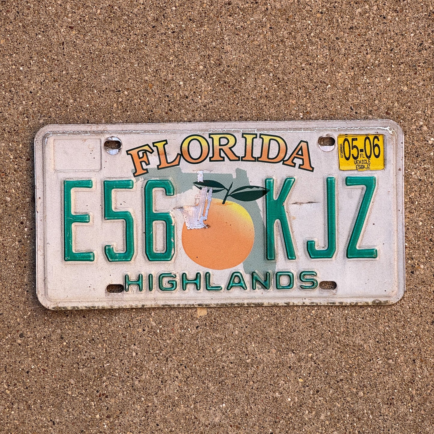 Photo of a 1997 2006 Florida License Plate Auto Tag Garage Decor Vintage E56 KJZ