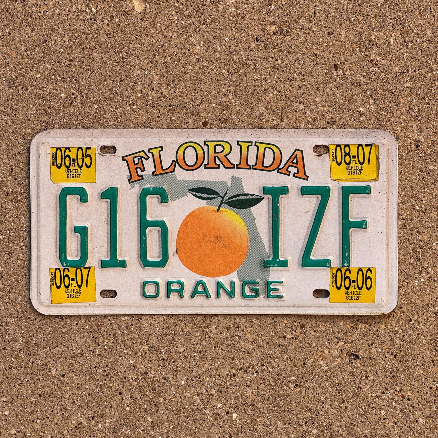 Photo of a 1997 2007 Florida License Plate Auto Tag Garage Decor Vintage G16 1ZF