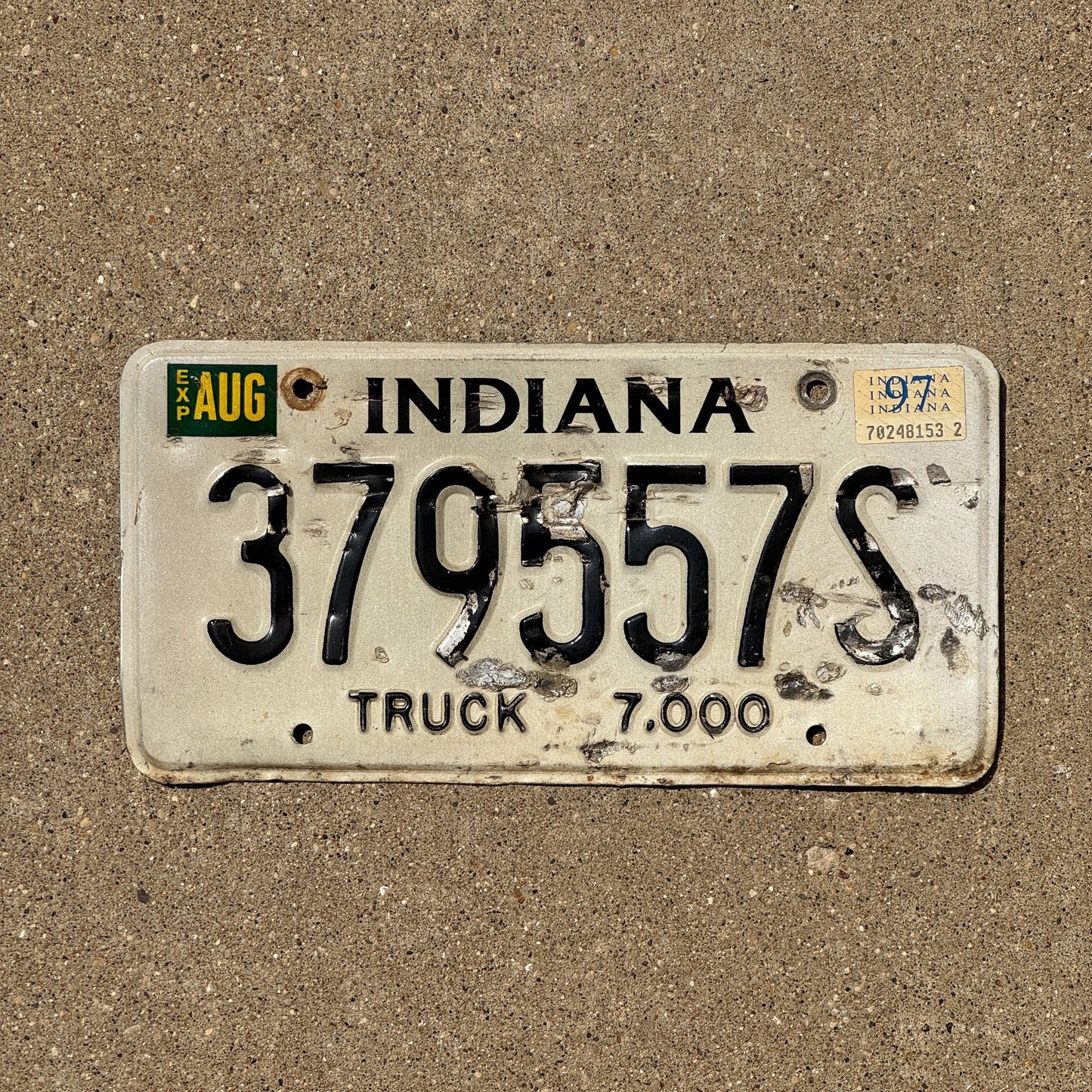 Photo of a 1997 Indiana Truck License Plate Auto Tag Garage Decor Vintage 379557 S