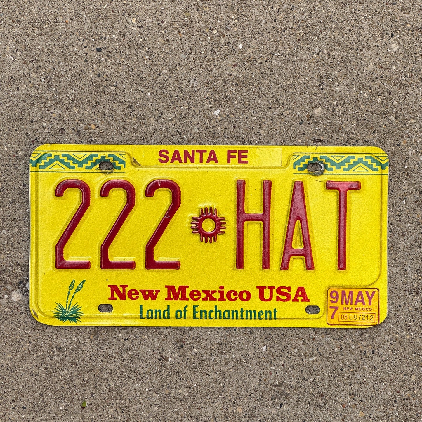 Photo of a 1997 New Mexico License Plate Auto Tag Garage Decor Vintage Repeat Repeating 222 HAT