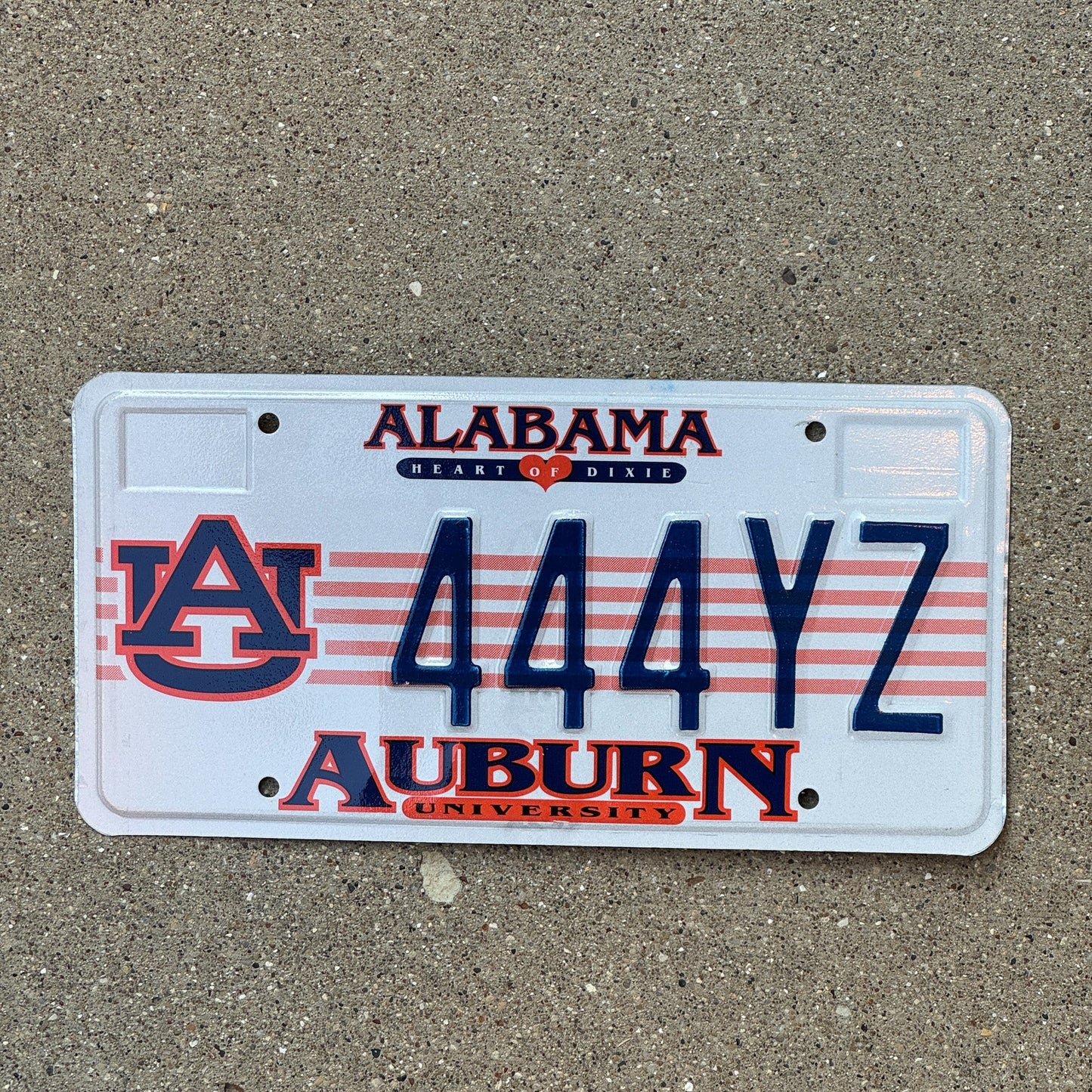 Photo of a 1998 Alabama Graphic / Specialty License Plate Auto Tag Garage Decor Vintage Auburn University 444 YZ