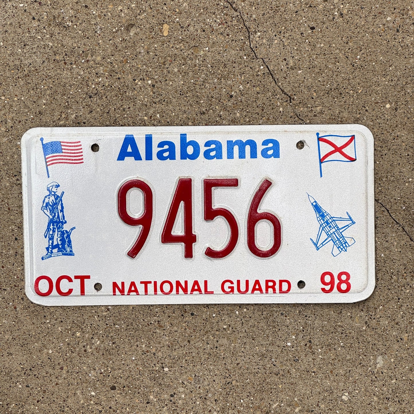 Photo of a 1998 Alabama National Guard License Plate Auto Tag Garage Decor Vintage 9456