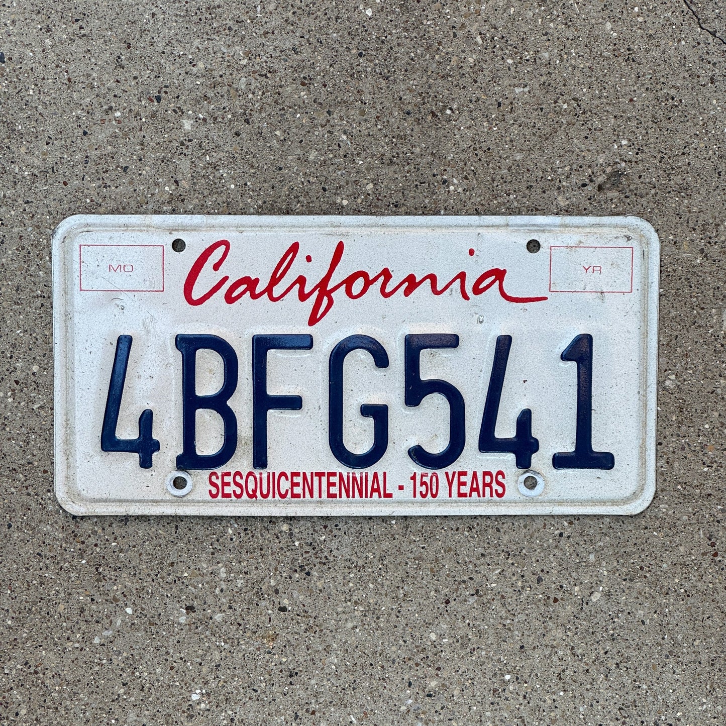 Photo of a 1998 California License Plate Auto Tag Garage Decor Vintage 4 BFG 541