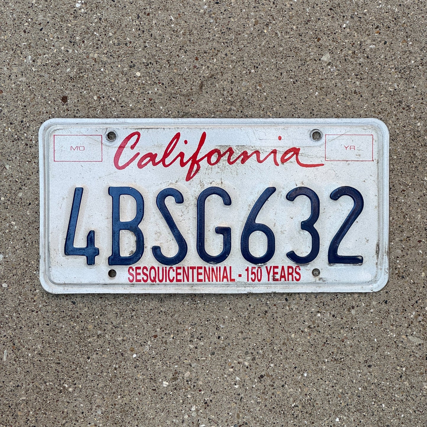 Photo of a 1998 California License Plate Auto Tag Garage Decor Vintage 4 BSG 632