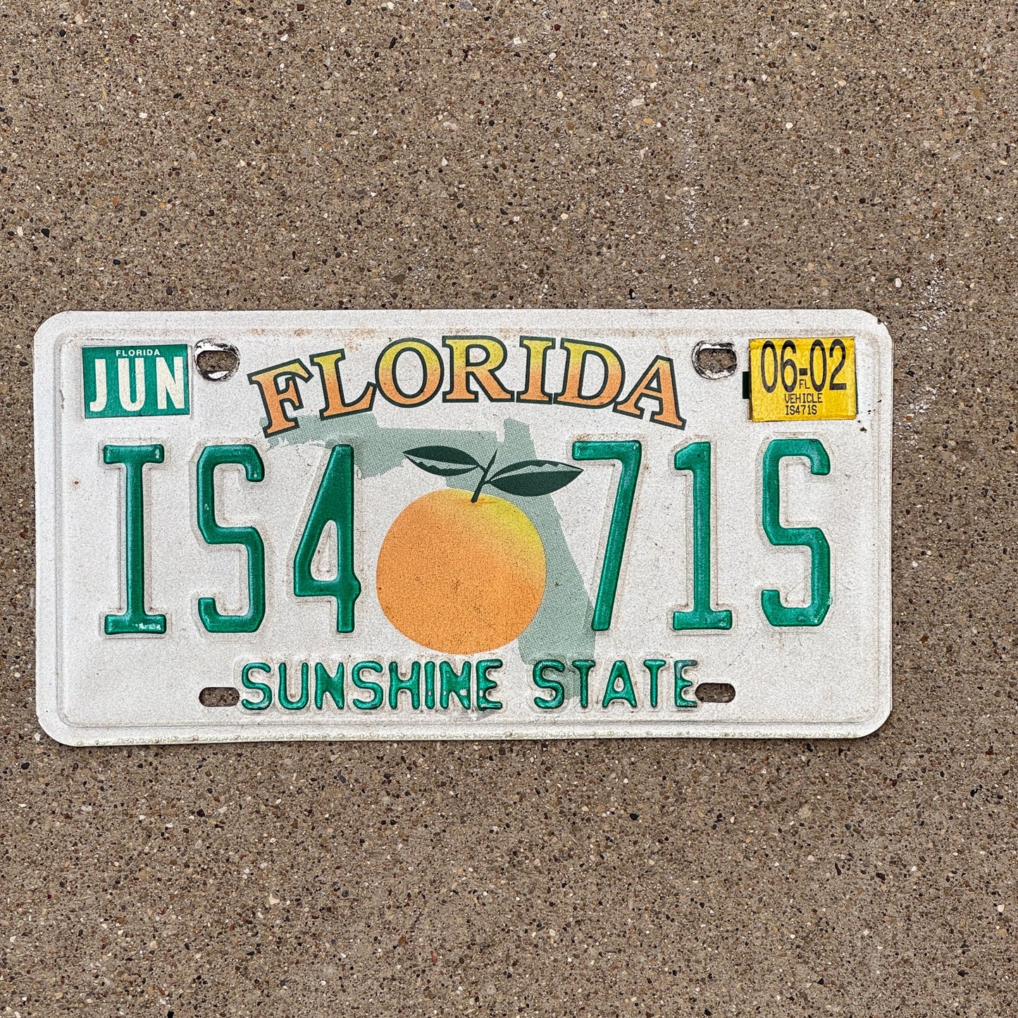Photo of a 1998 Florida License Plate Auto Tag Garage Decor Vintage IS4 71S