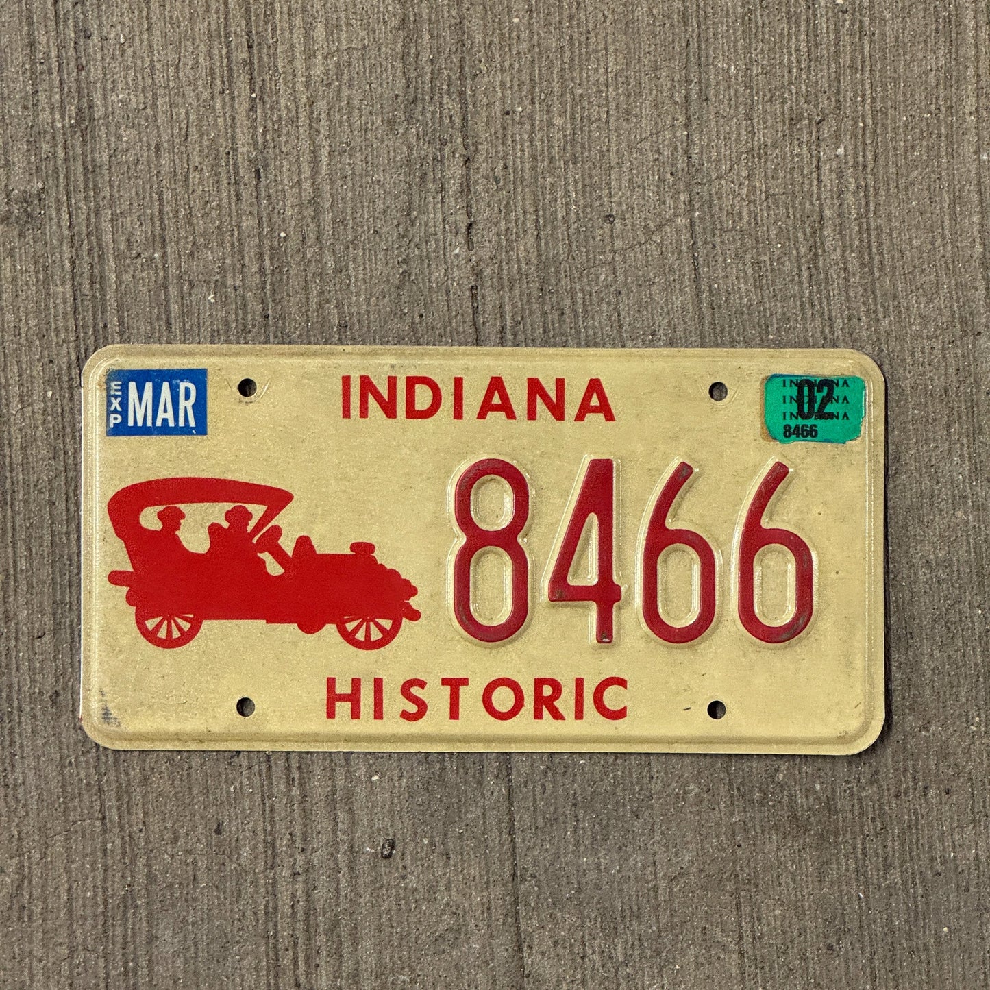Photo of a 1998 Indiana Historic License Plate Auto Tag Garage Decor Vintage 8466