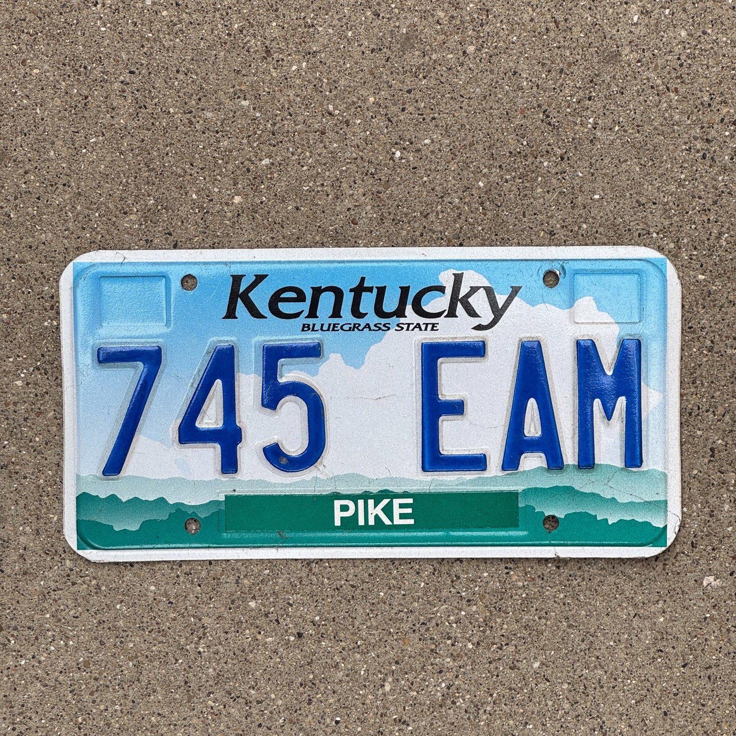 Photo of a 1998 Kentucky License Plate Auto Tag Garage Decor Vintage Pike County 745 EAM