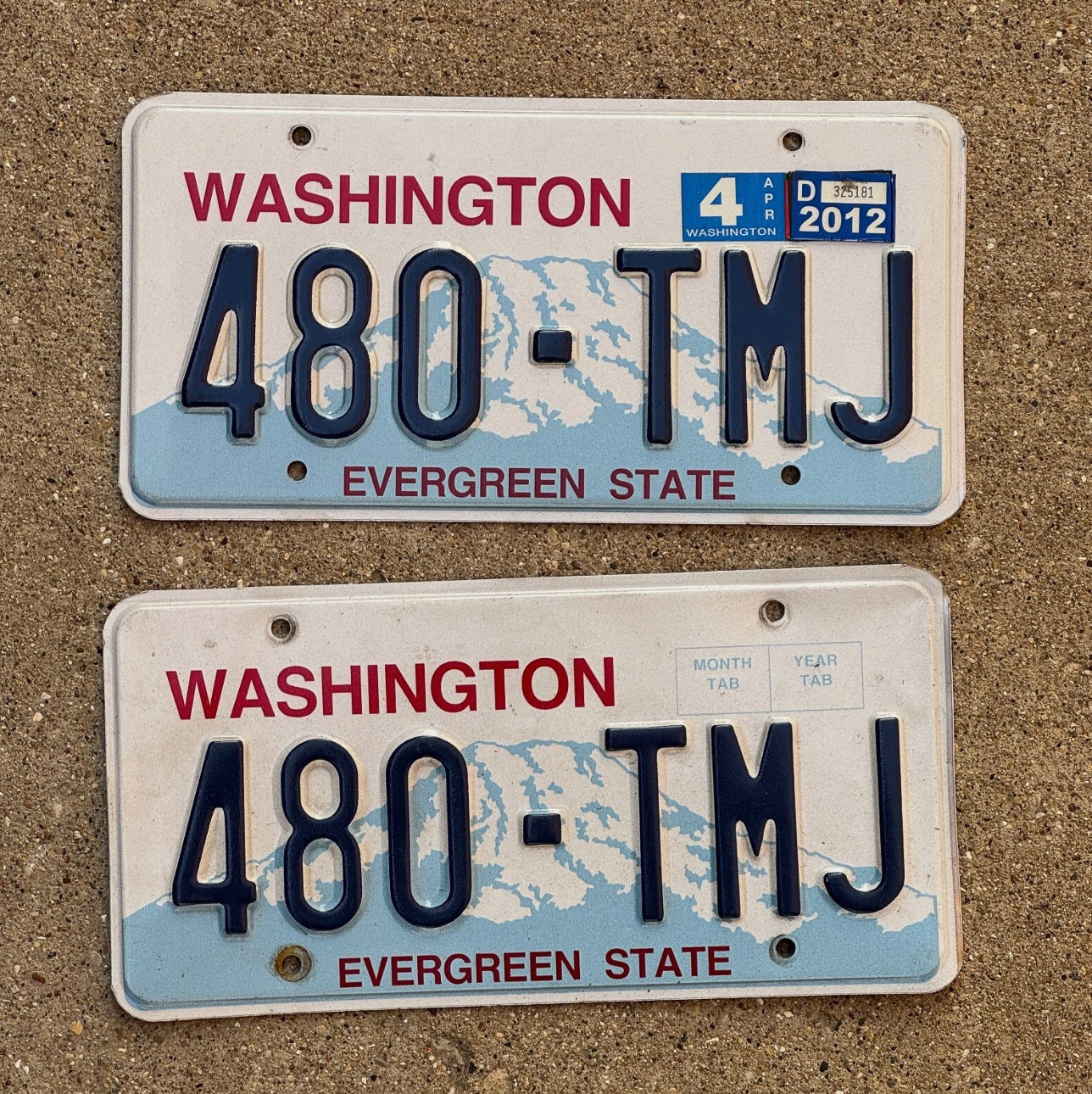 Photo of a 1998 Washington License Plate Pair Auto Tag Garage Decor Vintage 480 TMJ