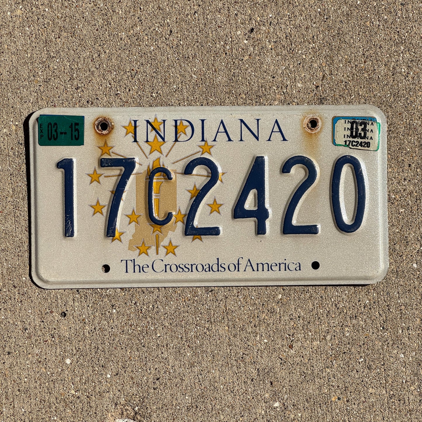 Photo of a 1999 2003 Indiana License Plate Auto Tag Garage Decor Vintage 420 Weed 17 C 2420