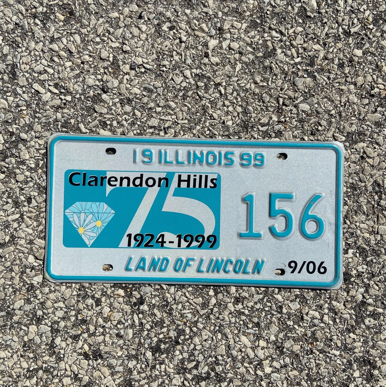 Photo of a 1999 Illinois Event License Plate Auto Tag 2 Garage Decor Clarendon Hills Anniversary 156