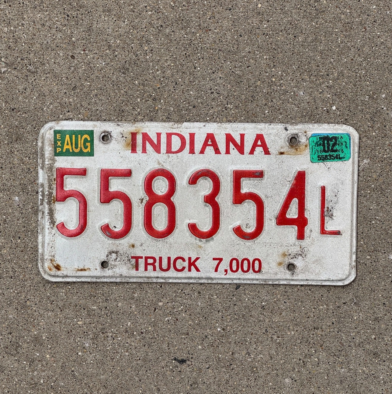 Photo of a 1999 Indiana Truck License Plate Auto Tag Garage Decor 558354 L