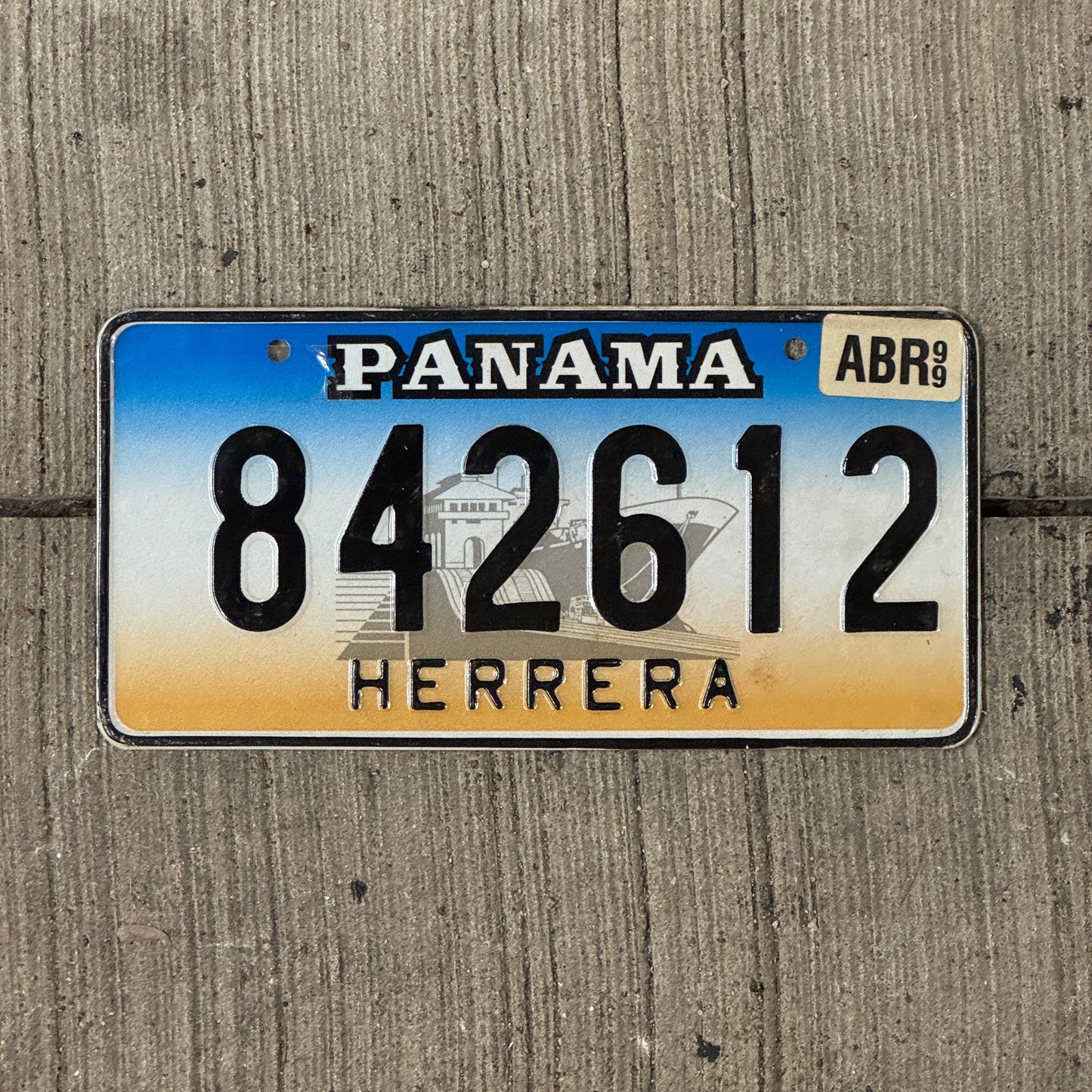 Photo of a 1999 Panama License Plate Auto Tag Garage Decor Vintage Herrera 842612