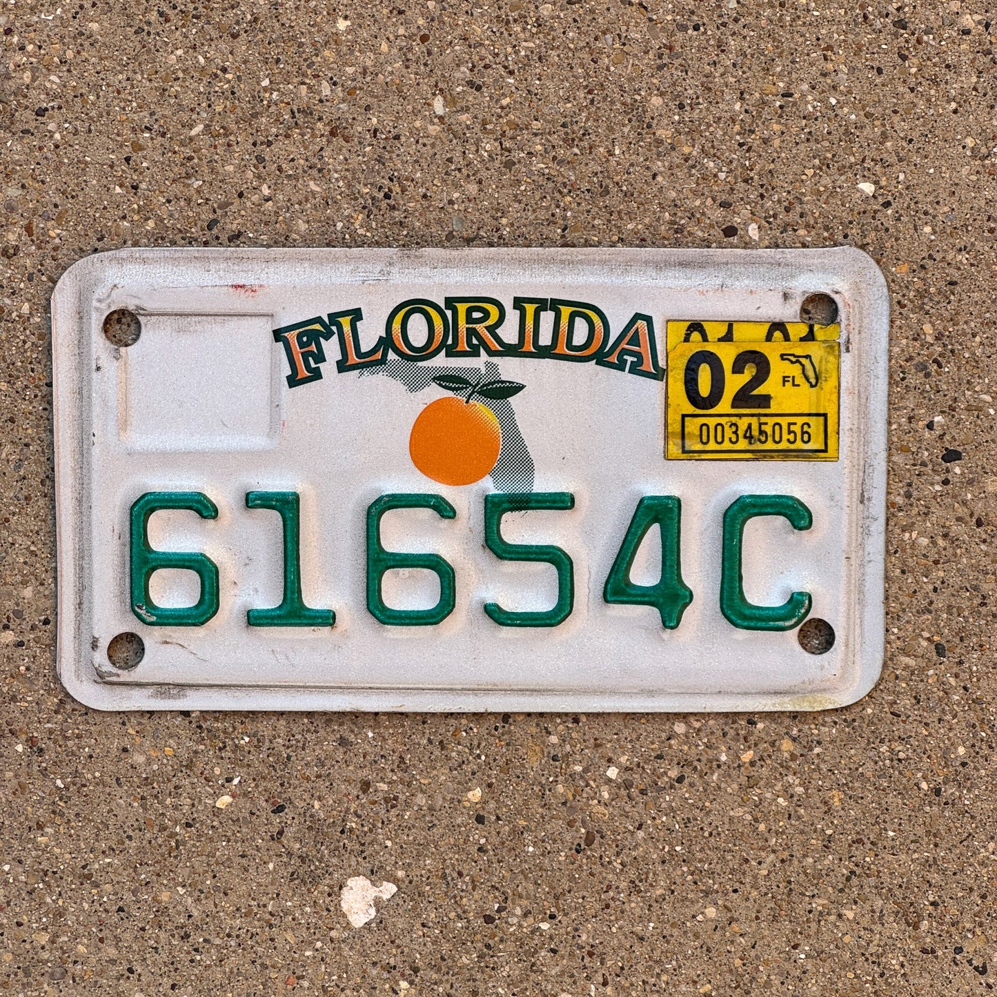 Photo of a 2000 2002 Florida Motorcycle License Plate Auto Tag Garage Decor Vintage 61654 C