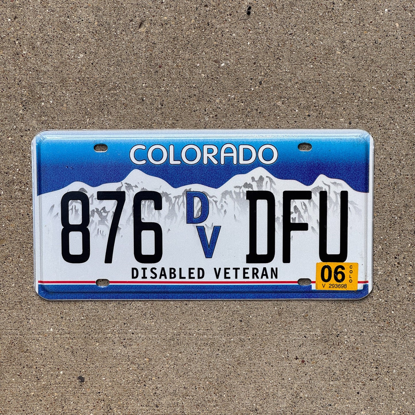 Photo of a 2000 2006 Colorado Disabled Veteran License Plate Auto Tag Garage Decor Vintage 876 DFU