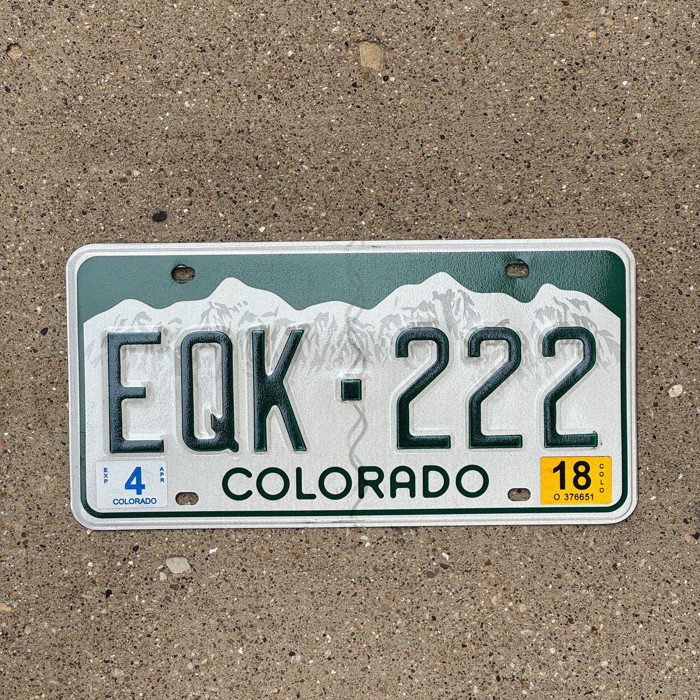 Photo of a 2000 Colorado License Plate Auto Tag 1 Garage Decor Repeat Repeating EQK 222