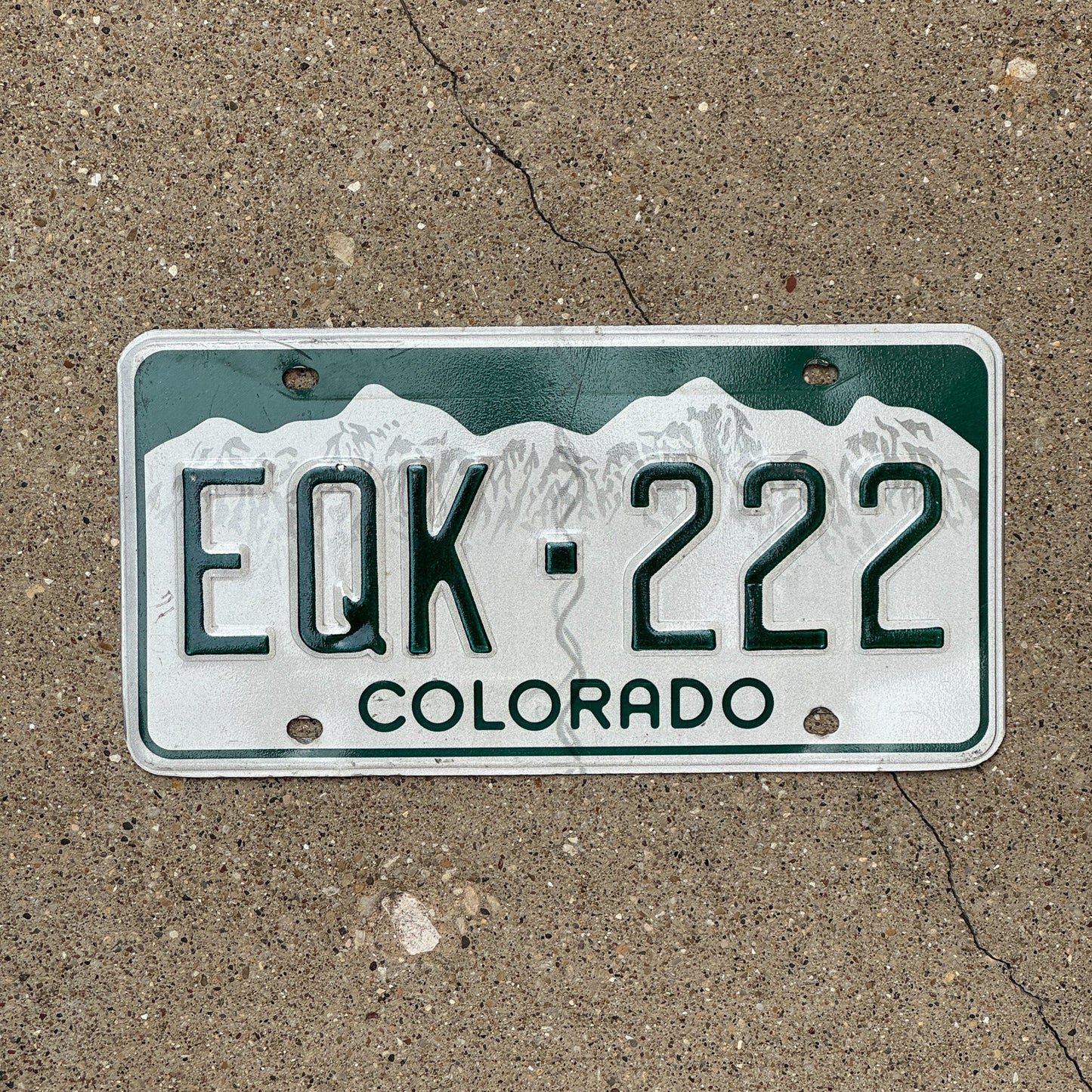 Photo of a 2000 Colorado License Plate Auto Tag 2 Garage Decor Repeat Repeating EQK 222