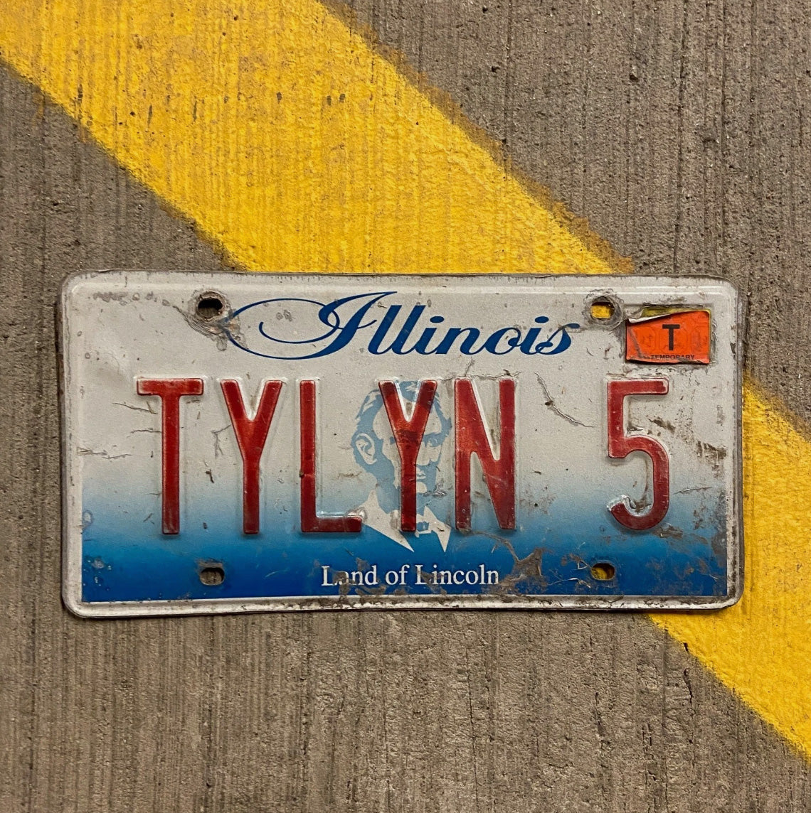 Photo of a 2001 Illinois Vanity License Plate Auto Tag 1 Garage Decor TYLYN 5